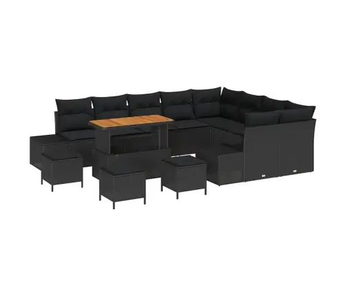 Aia Diivanikomplekt Ladustamisega 13 Pcs Must Polürooster