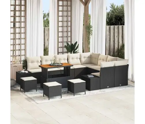 Aia Diivanikomplekt Ladustamisega 13 Pcs Must Polürooster