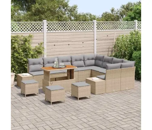 Aia Diivanikomplekt Ladustamisega 13 Pcs Beež Polürooster