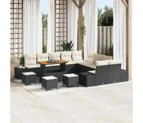 Aia Diivanikomplekt Padjaga 14 Pcs Must Polürooster