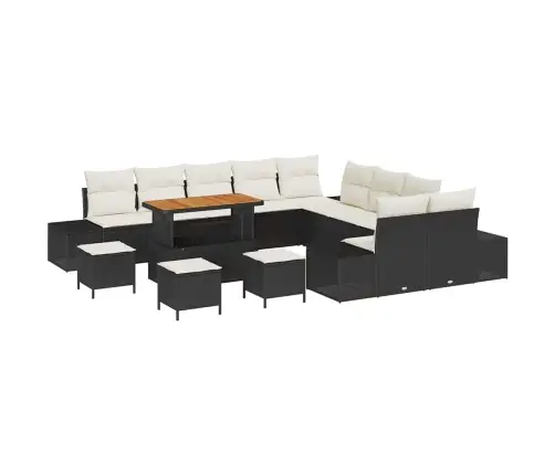 Aia Diivanikomplekt Padjaga 14 Pcs Must Polürooster