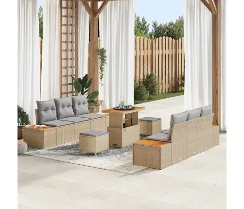 Aia Diivanikomplekt 9 Pcs Beež Polürotang