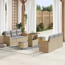Aia Diivanikomplekt 9 Pcs Beež Polürotang