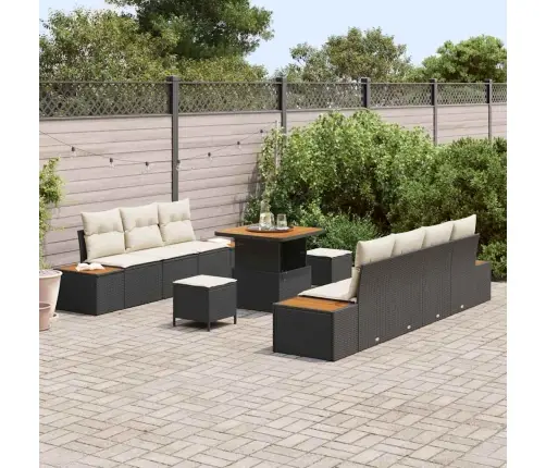 Aia Diivanikomplekt 10 Pcs Must Polürotang