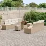 Sodo Sofų Rinkinys 11 Pcs Smėlio Poliratanas