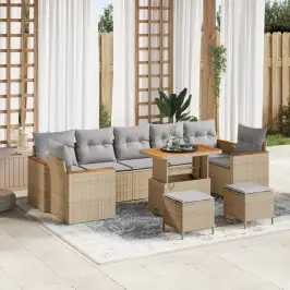 Aia Diivanikomplekt 10 Pcs Beež Polürotang