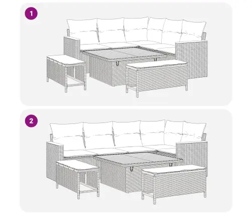 Aia Diivanikomplekt 8 Pcs Beež Polürotang