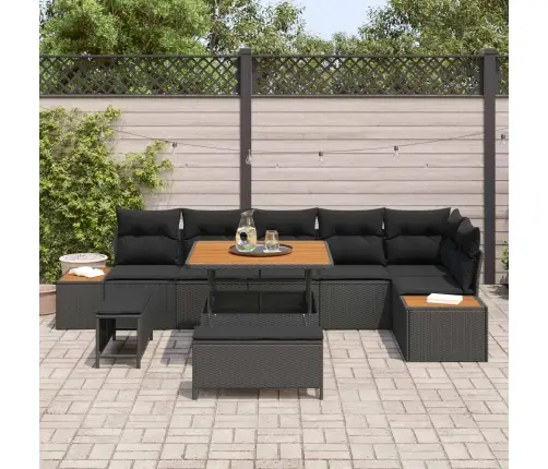 Aia Diivanikomplekt 9 Pcs Must Polürotang