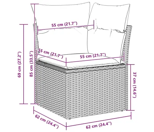 Sodo Sofų Rinkinys 10 Pcs Juoda Poliratanas