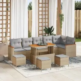 Aia Diivanikomplekt 10 Pcs Beež Polürotang