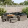 Sodo Sofų Rinkinys 12 Pcs Pilka Poliratanas