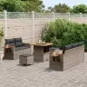 Sodo Sofų Rinkinys 8 Pcs Pilka Poliratanas