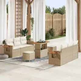 Aia Diivanikomplekt 9 Pcs Beež Polürotang