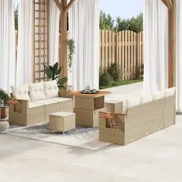 Aia Diivanikomplekt 10 Pcs Beež Polürotang