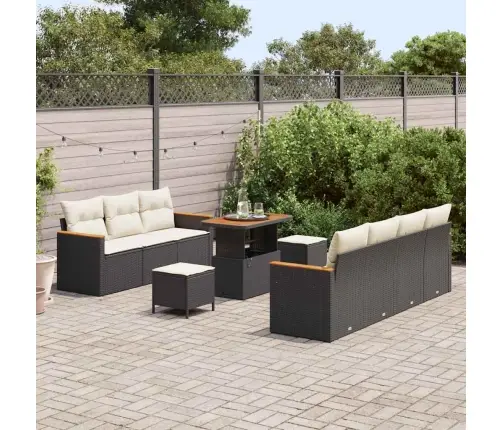 Aia Diivanikomplekt 10 Pcs Must Polürotang