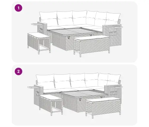 Aia Diivanikomplekt 8 Pcs Hall Polürotang