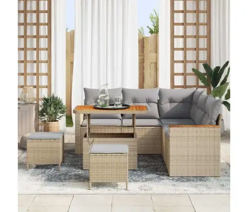 Aia Diivanikomplekt Padjaga 8 Pcs Beež Polürooster