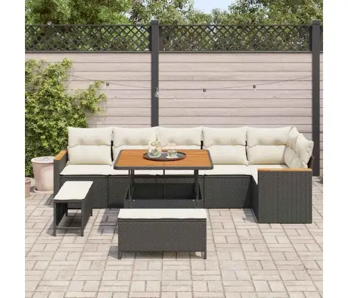 Aia Diivanikomplekt 9 Pcs Must Polürotang