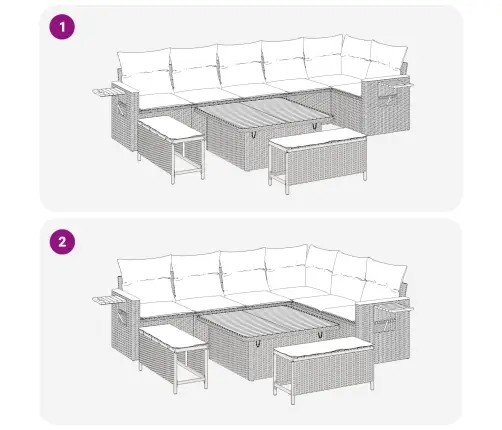 Aia Diivanikomplekt 9 Pcs Beež Polürotang