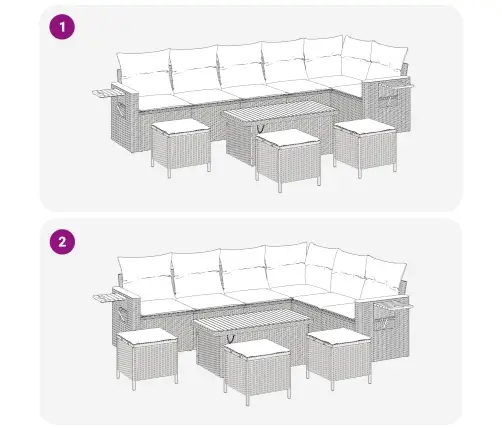 Aia Diivanikomplekt 10 Pcs Beež Polürotang