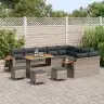 Sodo Sofų Rinkinys 13 Pcs Pilka Poliratanas