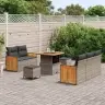 Dārza Dīvānu Komplekts Ar Spilvenu 8 Pcs Pelēka Vidaxl