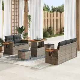 Dārza Dīvānu Komplekts Ar Spilvenu 8 Pcs Pelēka 90 X 55 X 71 Cm Vidaxl