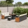 Aia Diivanikomplekt Padjaga 10 Pcs Must Ja Kreem