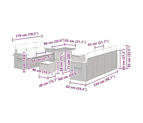 Aia Diivanikomplekt Padjaga 10 Pcs Beez Ja Koor