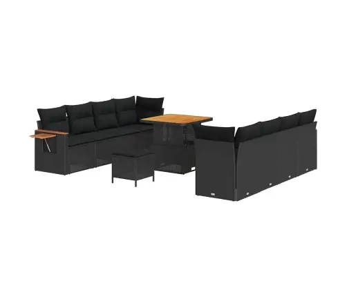 11 Daļu Dārza Dīvānu Komplekts Ar Spilveniem, Melnais Poli Rotangpalmas Izskats Vidaxl 11 Daļu Dārza Dīvānu Komplekts Ar Spilveniem, Melnais Poli Rotangpalmas Izskats Vidaxl