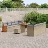 Sodo Sofų Rinkinys Su Pagalve 11 Pcs Bežinė Ir Šviesiai Pilka