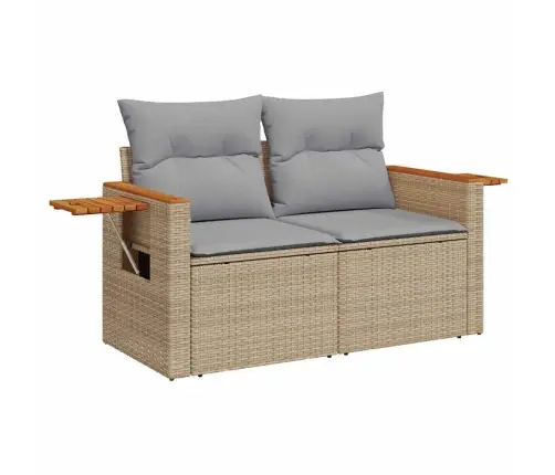 11 Gabalu Dārza Dīvānu Komplekts Ar Spilveniem Bēšā Poli Rotangpalmas Akācijā Vidaxl