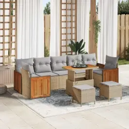 Aia Diivanikomplekt Padjaga 10 Pcs Beež Ja Heledhall