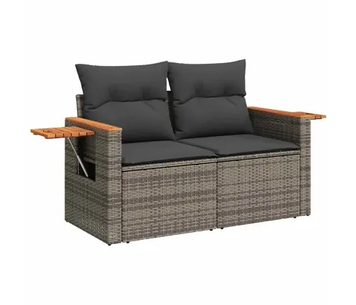 Sodo Sofų Rinkinys Su Pagalve 8 Pcs Pilka 100 X 100 X 71 Cm