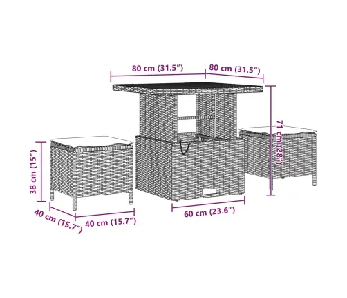 Sodo Sofų Rinkinys Su Pagalve 8 Pcs Juoda