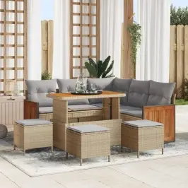Aia Diivanikomplekt Padjaga 9 Pcs Beež Ja Heledhall
