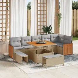 Aia Diivanikomplekt Padjaga 9 Pcs Beež Ja Heledhall