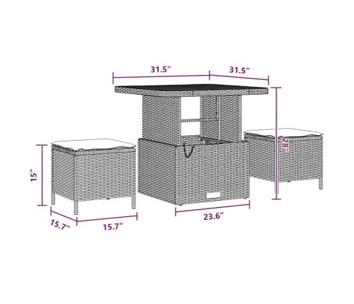 Sodo Sofų Rinkinys Su Pagalve 9 Pcs Juoda 80 X 80 X 71 Cm