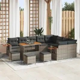 Dārza Dīvānu Komplekts 13 Pcs Pelēka 110 X 55 X 71 Cm Vidaxl