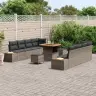 Dārza Dīvānu Komplekts Ar Spilvenu 11 Pcs Pelēka Vidaxl