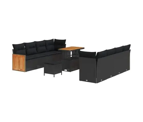 Aia Diivanikomplekt Padjaga 11 Pcs Must 90 X 55 X 71 Cm