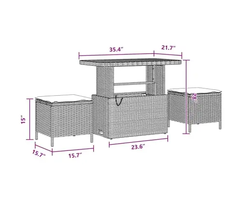 Aia Diivanikomplekt Padjaga 11 Pcs Must 90 X 55 X 71 Cm