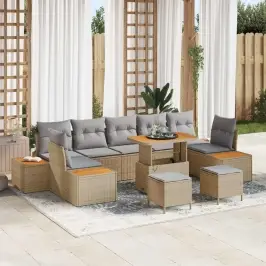 Aia Diivanikomplekt Padjaga 10 Pcs Beež Ja Heledhall