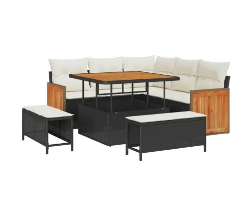 Aia Diivanikomplekt Padjaga 8 Pcs Must Ja Kreemjas