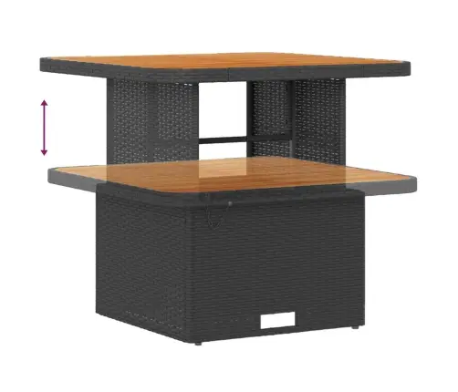 Sodo Sofų Rinkinys Su Pagalve 8 Pcs Juoda