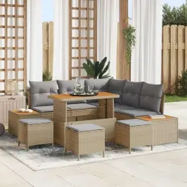 Aia Diivanikomplekt Padjaga 9 Pcs Beež Ja Heledhall