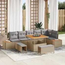 Aia Diivanikomplekt Padjaga 9 Pcs Beež Ja Heledhall