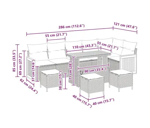 10 Gabalu Dārza Dīvānu Komplekts Ar Spilveniem Bēšā Polietilēna Rotangpalmas Akācijā Vidaxl 10 Gabalu Dārza Dīvānu Komplekts Ar Spilveniem Bēšā Polietilēna Rotangpalmas Akācijā Vidaxl
