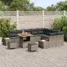 Sodo Sofų Rinkinys Su Pagalve 12 Pcs Pilka