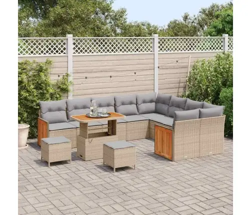 Aia Diivanikomplekt 12 Pcs Beež Ja Helehall 90 X 55 X 71 Cm